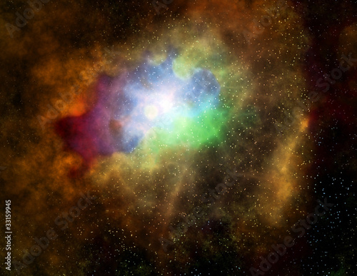 Board z aluminiowym obramowaniem Mgławica chmury kosmicznej i gwiazdy