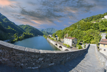 Devils Bridge Fisheye View, Lucca