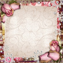 Pink And Purple Vintage  Background With Dried Roses