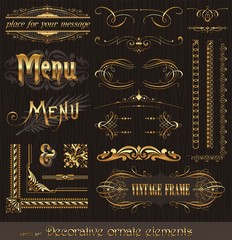 Ornate golden design elements & page decor