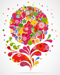 Aufkleber - Floral and ornamental background.