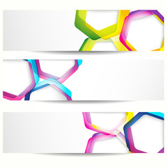Wall Mural - Abstract banner with forms of empty frames for your web design.