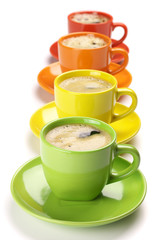 Canvas Print - Coffee in colorful cups