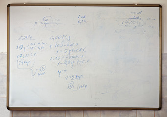 math formulas on school white black board education