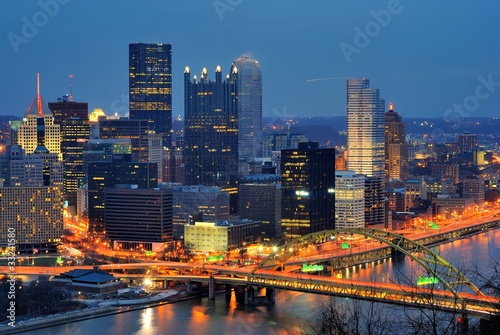 Board z aluminiowym obramowaniem Pittsburgh, panoramę centrum pennsylvania