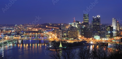 Board z aluminiowym obramowaniem Pittsburgh, panoramę centrum pennsylvania