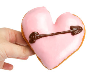 Wall Mural - Hand Giving Heart Shaped Donut