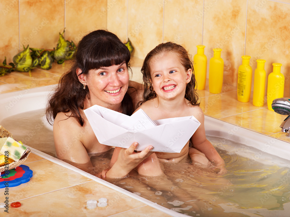 daughter bathing 