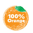 100% oragne stamp