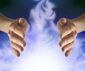 Canvas Print - healer sensing white energy
