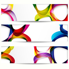 Wall Mural - Abstract banner with forms of empty frames for your web design.