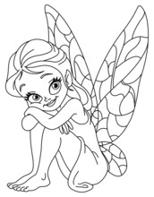 Outlined Adorable Fairy