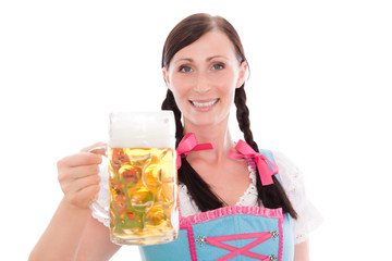 Wall Mural - frau mit bier