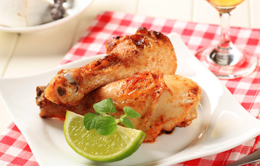 Wall Mural - Roast chicken drumsticks