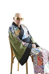 Sticker - fashion grandpa with kimono