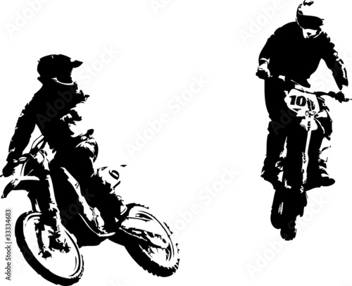 Fototapety Żużel  dwoch-motocyklistow-motocrossowych