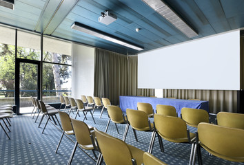 Wall Mural - interior of a conference hall, room with many chairs