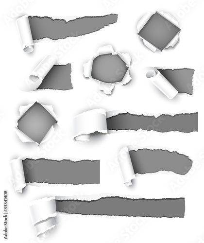 Fotomural Collection of gray paper. Vector illustration