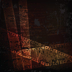 Wall Mural - grungy vector background with filmstrips fragments. eps 10