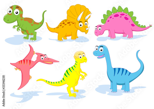 Naklejka na szybę dinosaur vector set