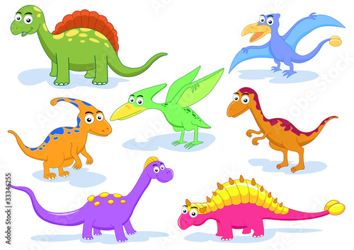 Obraz w ramie dinosaur vector set