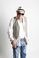 Wall Mural - fashion grandpa