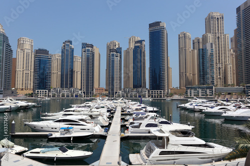 Fotoboard na płycie Jachty w dubajskiej marinie, zjednoczone emiraty arabskie