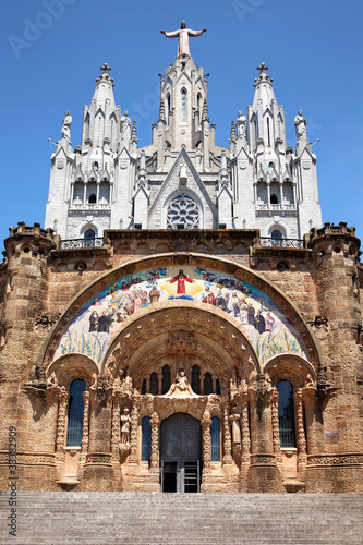 Plakat na papierze fotorealistycznym Kościół Sagrat cor na tibidabo w Barcelona