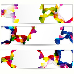 Wall Mural - abstract banner with forms of empty frames for your web design.