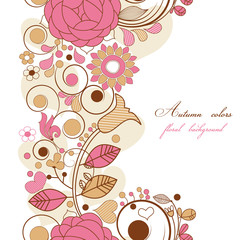 Poster - Floral background in autumn colors