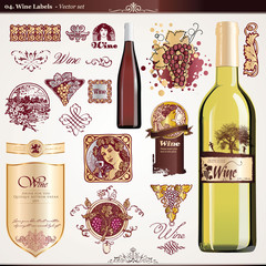 Wine labels set