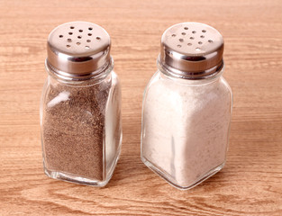 salt in the salt shaker and pepper in a pepper shaker