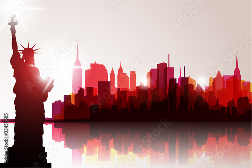 Naklejka na szybę New York Skyline. Vector Illustration