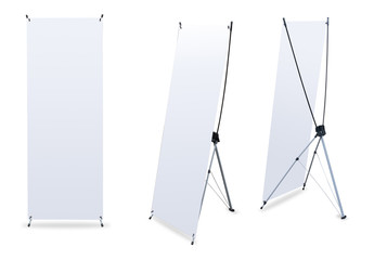 blank banner x-stands tree displays for design work