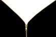 Gold Zipper Unzipping Black to White Background