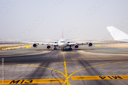 Fototapeta na wymiar aircraft on landing strip