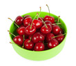 red cherries on a plate
