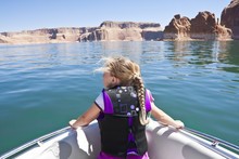 Little Girl On A Boat Ride At Lake Powell, Utah