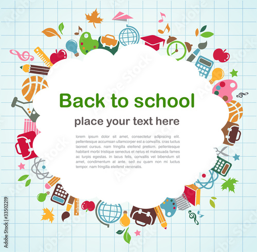 Fotografía back to school - background with education icons