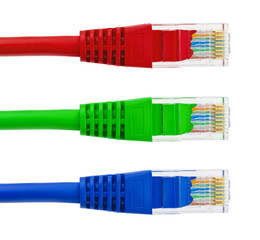 Wall Mural - Multicolored computer internet cables