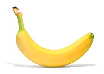 Poster - banana over white background