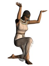 Ancient Egyptian Slave Girl Bowing