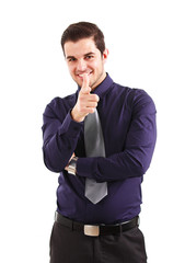 Poster - Smart handsome businessman pointing at you