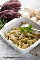 Wall Mural - sauteed artichoke on dish