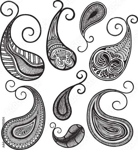 Plakat na papierze fotorealistycznym Paisley ilustracji