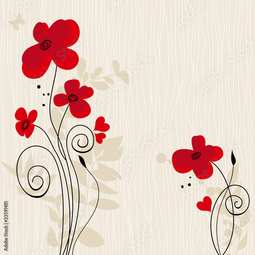 Naklejka na szafę Romantic floral background