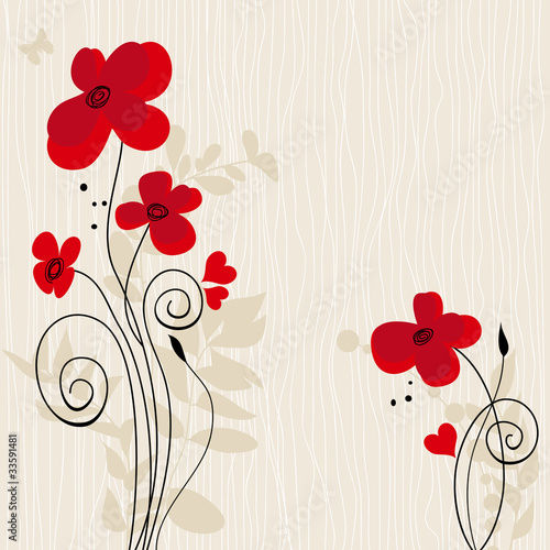 Naklejka na szybę Romantic floral background