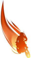 Wall Mural - biker in flame illustration