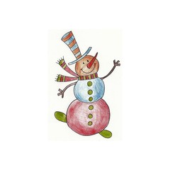 Wall Mural - Snowman - Handmade illustration