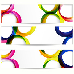 Wall Mural - abstract banner with forms of empty frames for your web design.